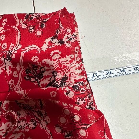 Vintage Y2K Fashion Bug Floral Beaded Bandana Print Tie‎ Waist Blouse Sheer 2X - Picture 6 of 13